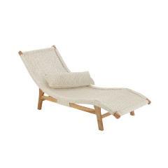 LOUNGER STRIPS WOVEN PLASTIK BLACK NATURAL TEAK 170 